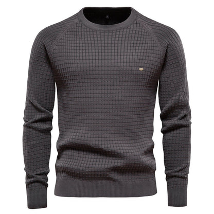 Pull d'hiver pour homme, manches longues, texturé