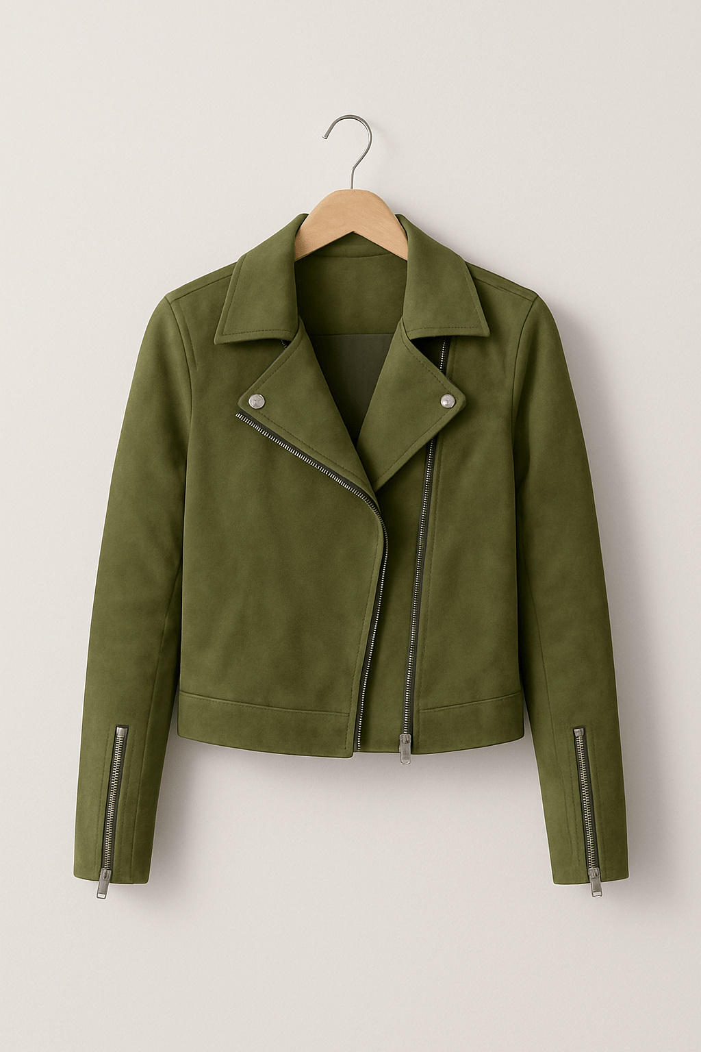 Veste en cuir femme élégante avec détails zippés