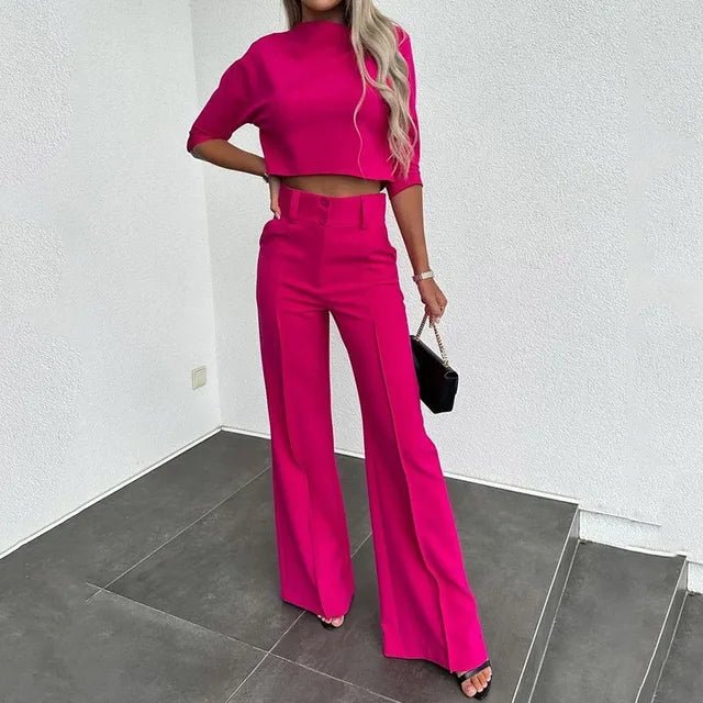 Ensemble pantalon 2 pièces femme haut à manches longues