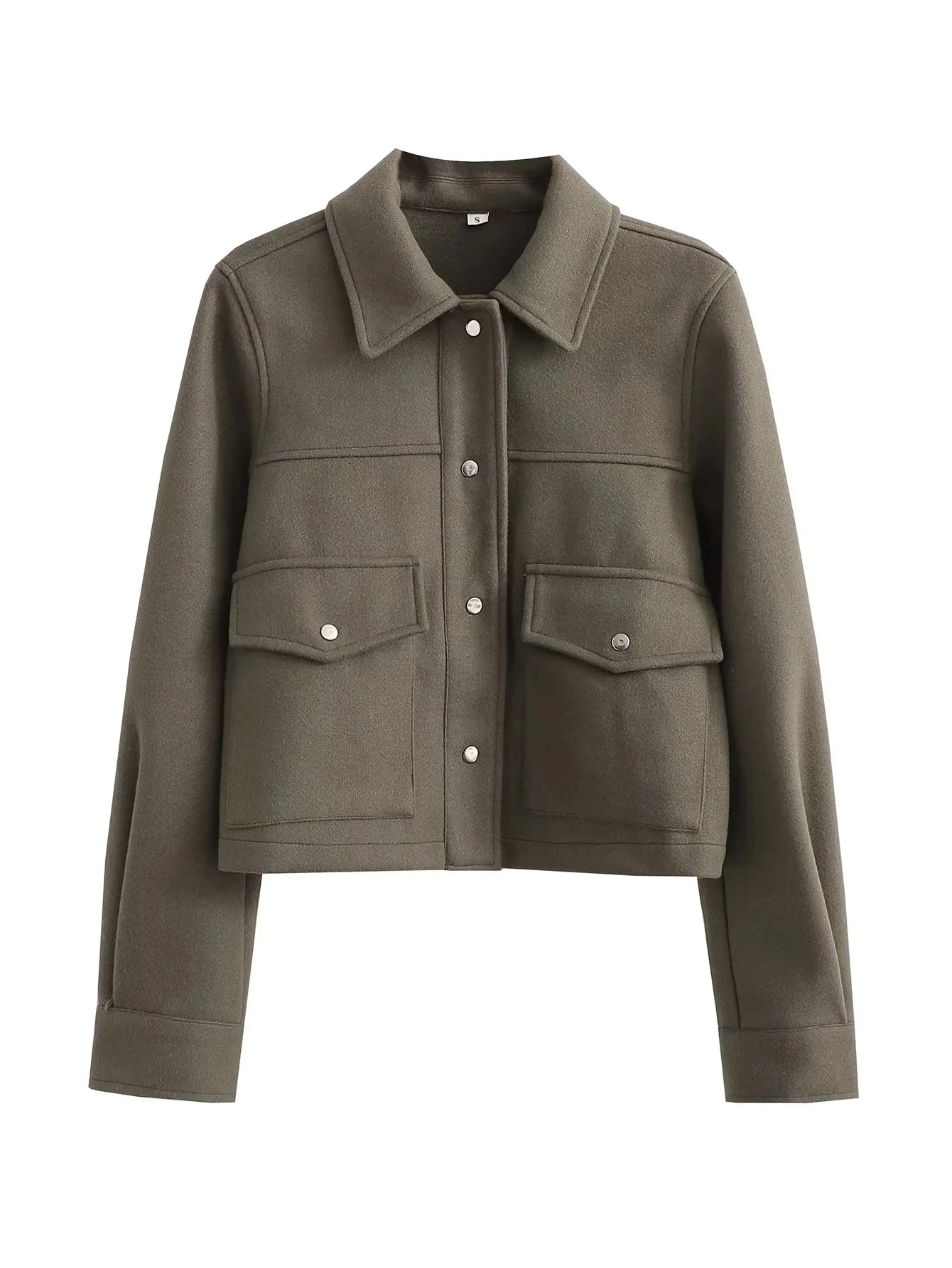 Veste courte pratique mélange de laine look utilitaire oversize