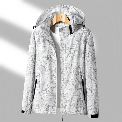 Veste d'extérieur pratique avec capuche et imprimé élégant