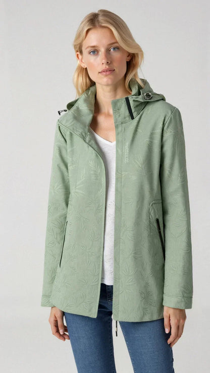 Praktische Outdoor-Jacke mit Kapuze und stylischem Druck - IdealeKleiden
