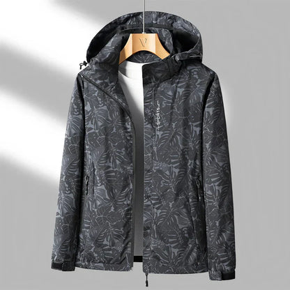 Veste d'extérieur pratique avec capuche et imprimé élégant