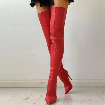 Bottes hautes aiguilles cuissardes à talons