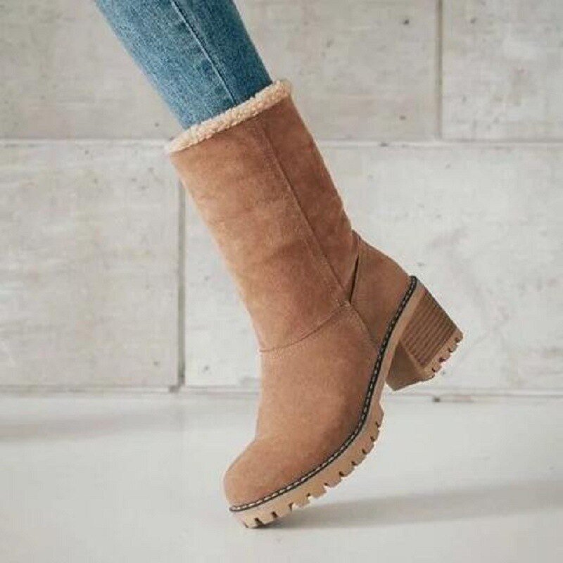Bottes d'hiver fourrées chaudes