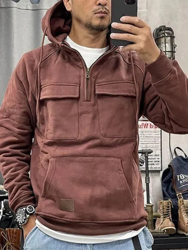 Veste d'hiver homme chaude à capuche et poches