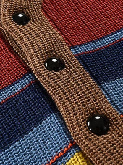 Gilet rayé en tricot pour homme