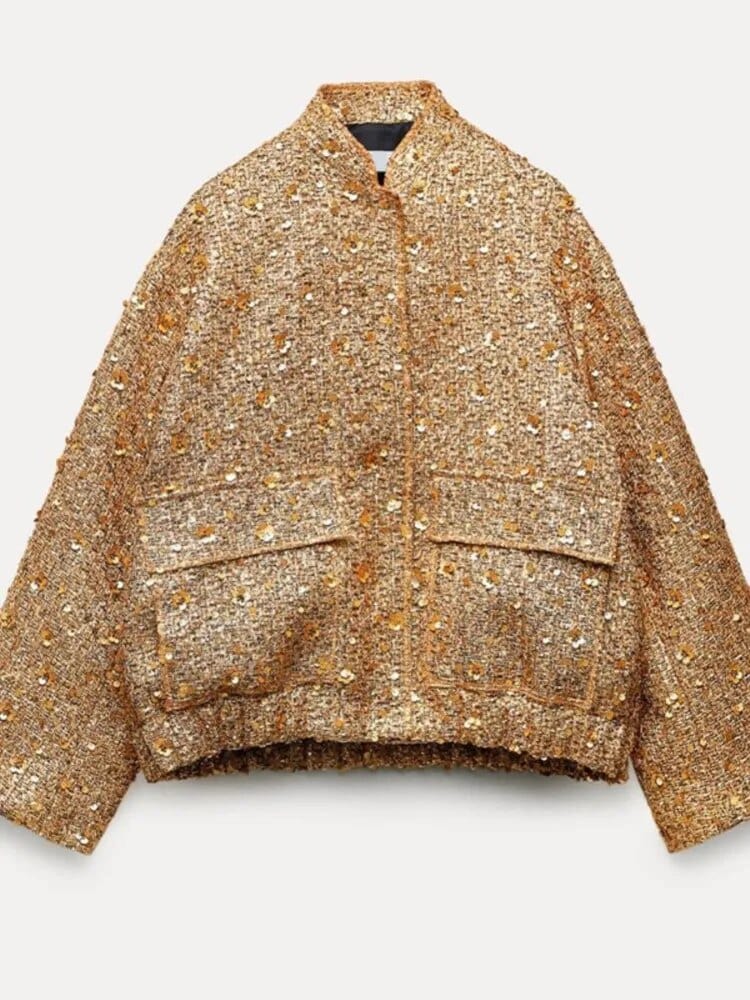 Blouson bomber femme brillant élégant