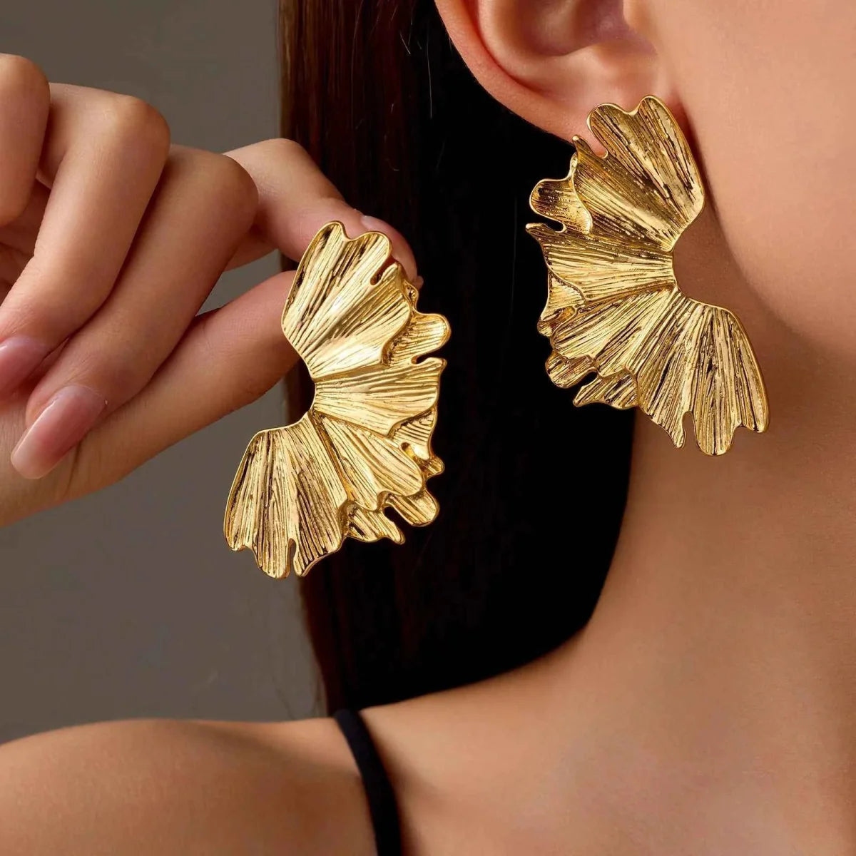 Grandes Boucles d'oreilles Feuilles Bijoux Femme Élégant