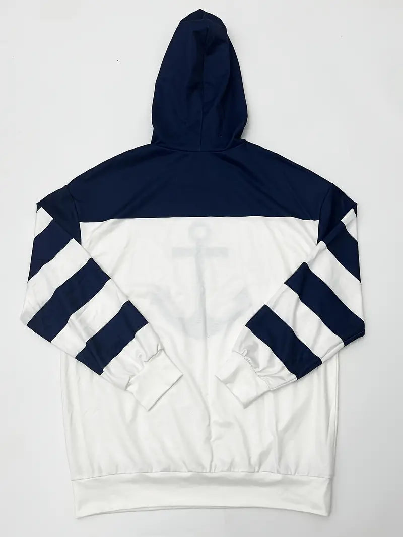 Maritime Damenhoodie Nautisch Stil - IdealeKleiden