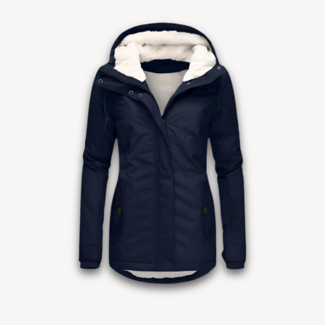 Veste d'hiver imperméable pour femme avec doublure en fausse fourrure
