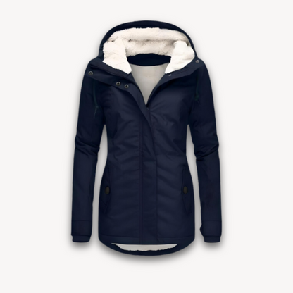 Veste d'hiver imperméable pour femme avec doublure en fausse fourrure