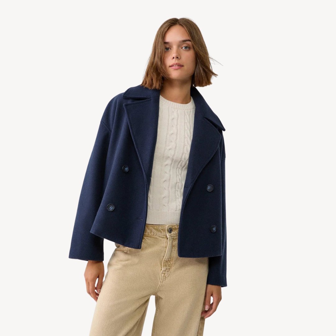 Peacoat court en laine élégant pour femme