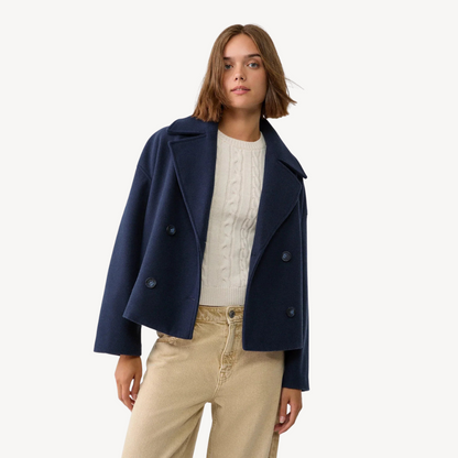Peacoat court en laine élégant pour femme