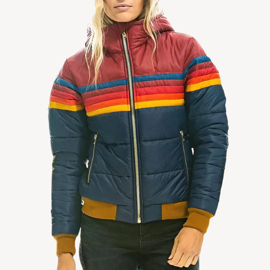 Doudoune femme à rayures Hiver