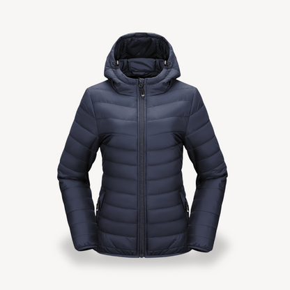 Veste de voyage matelassée à capuche pratique pour femme