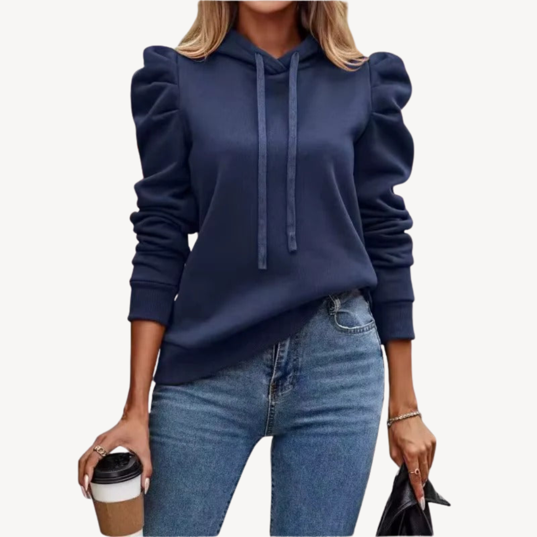 Sweat à capuche élégant pour femme avec manches bouffantes