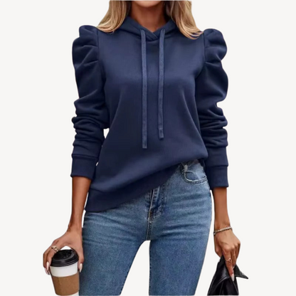 Sweat à capuche élégant pour femme avec manches bouffantes