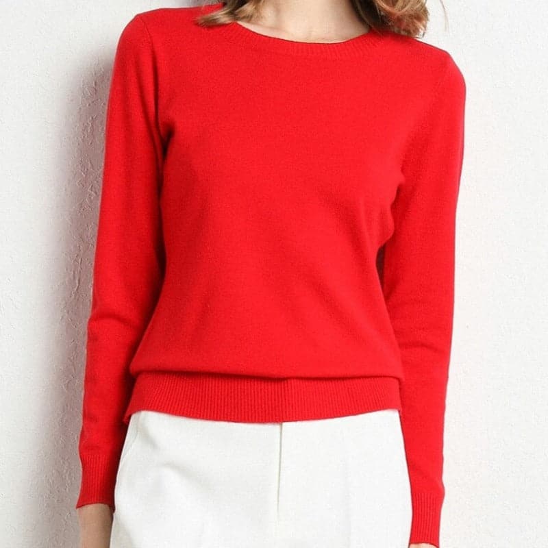 Sweat-shirt doux femme col rond manches longues