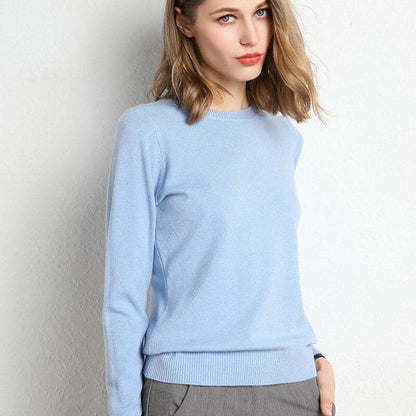 Sweat-shirt doux femme col rond manches longues