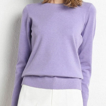 Sweat-shirt doux femme col rond manches longues