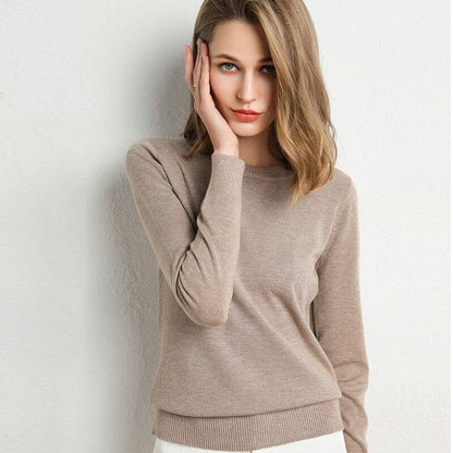 Sweat-shirt doux femme col rond manches longues