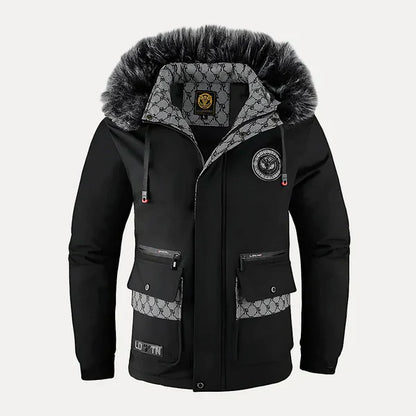 Nikolaus - Doudoune Chaude à Capuche pour Homme Manteau d'Hiver