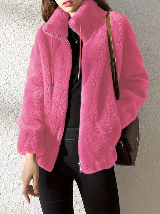 Lässige Teddyjacke Warm Bequem Reißverschluss - IdealeKleiden