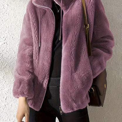 Veste Teddy décontractée Chaude Confortable Fermeture éclair