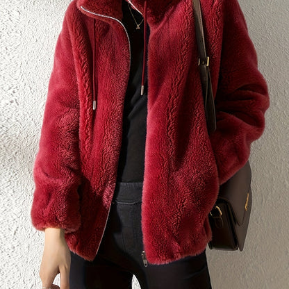 Veste Teddy décontractée Chaude Confortable Fermeture éclair