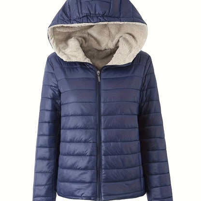 Veste d'hiver femme chaude matelassée fausse fourrure