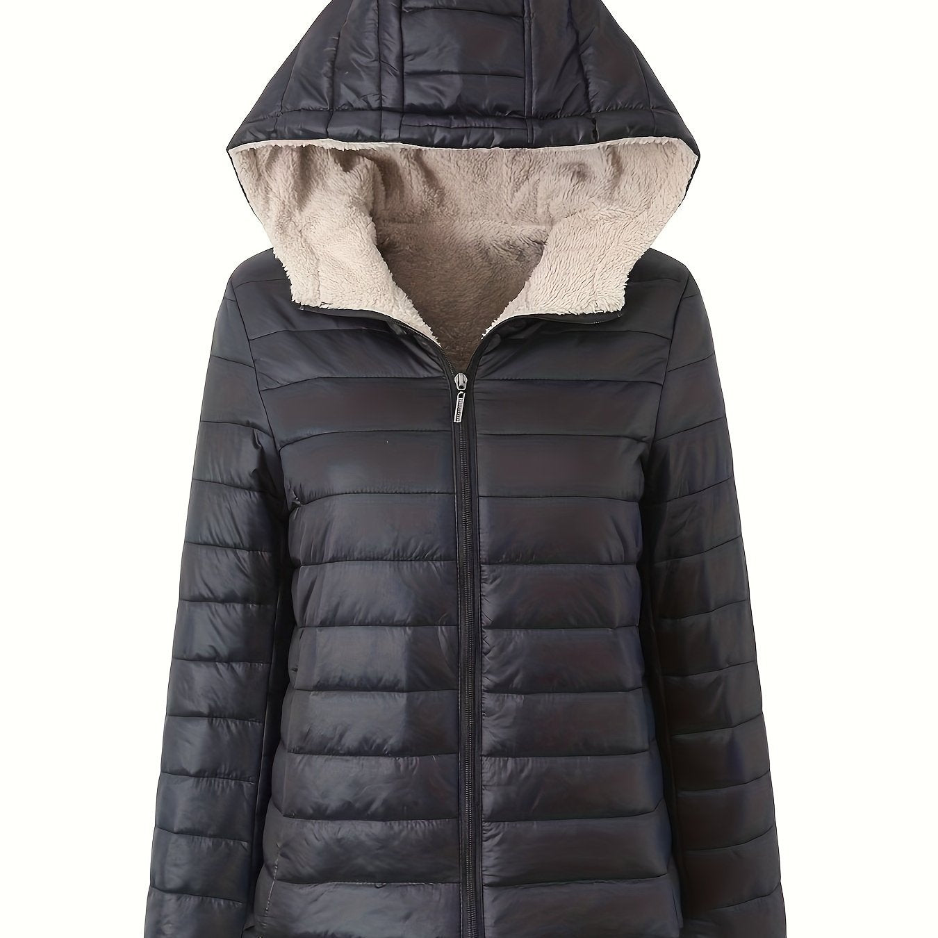 Veste d'hiver femme chaude matelassée fausse fourrure