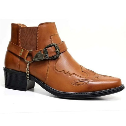 Bottes de moto en cuir robustes pour hommes