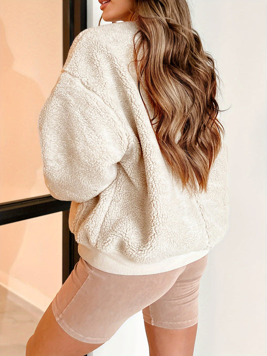 Einfache Fleece Jacke Weich & Bequem - IdealeKleiden