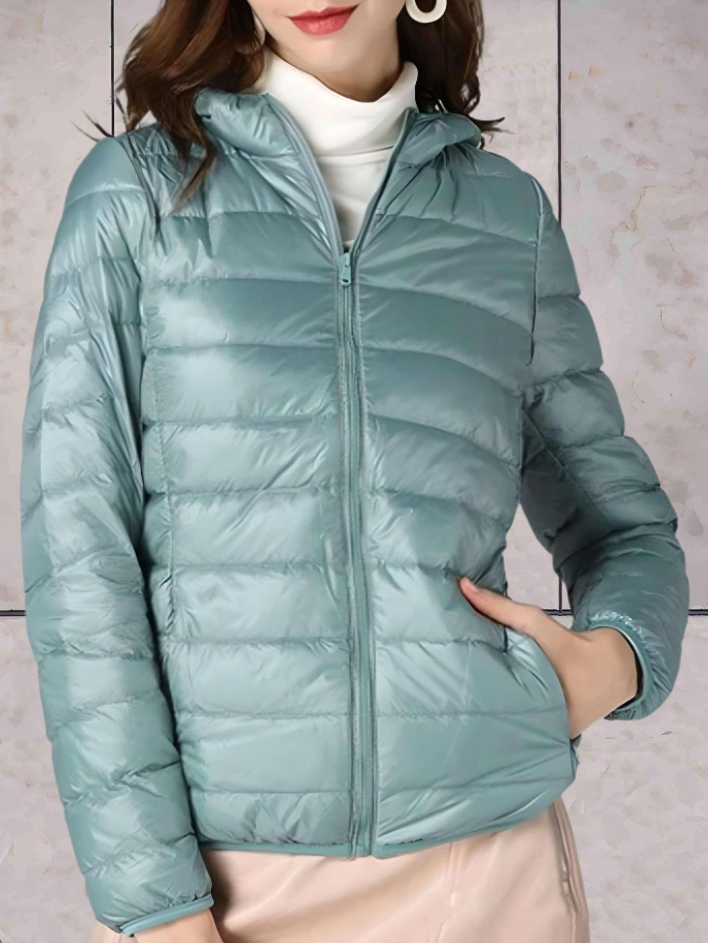 Doudoune d'hiver pour femme à capuche, chaude et isolée