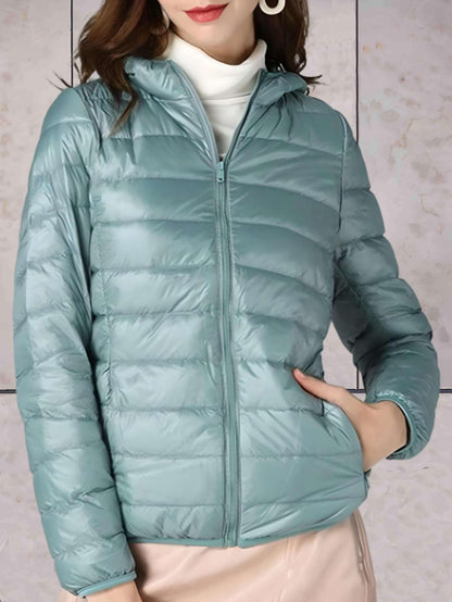Doudoune d'hiver pour femme à capuche, chaude et isolée