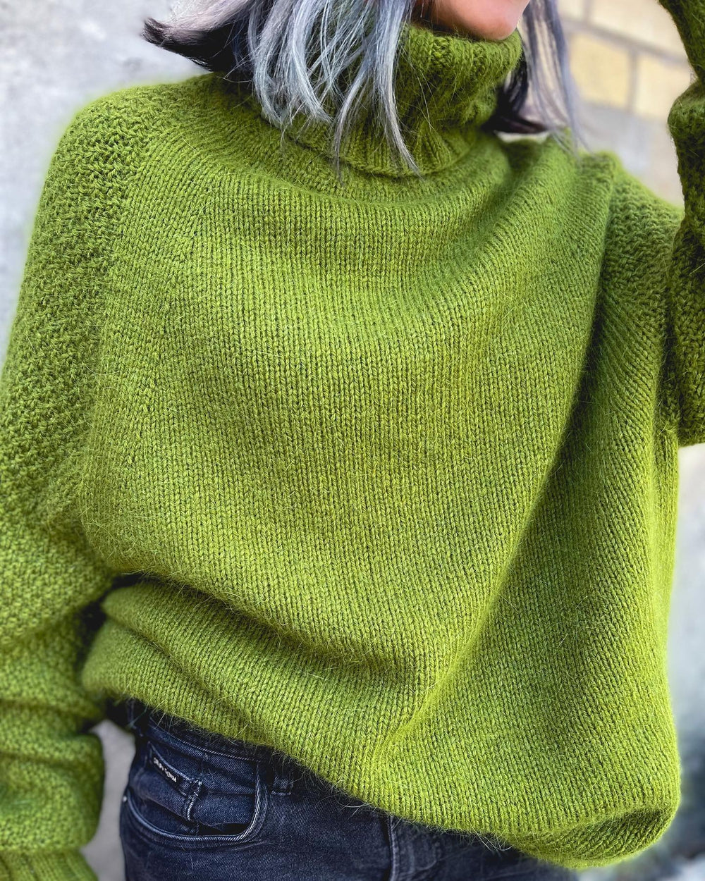 Pull oversized vert gazon