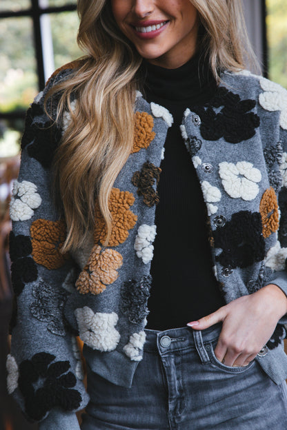 Blouson d'hiver « Fleur Givrée » style Sherpa