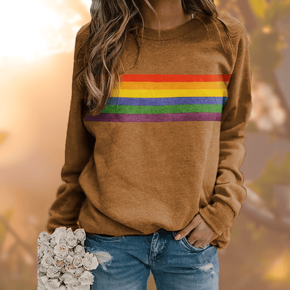 Sweat-shirt arc-en-ciel coloré pour femmes