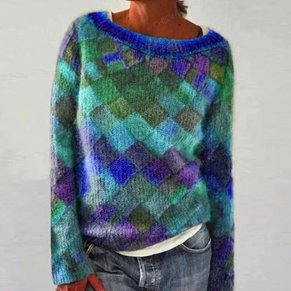 Pull coloré col rond style tendance