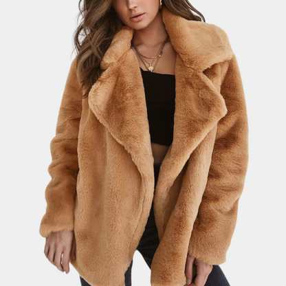 Manteau d'hiver en peluche doux pour femmes