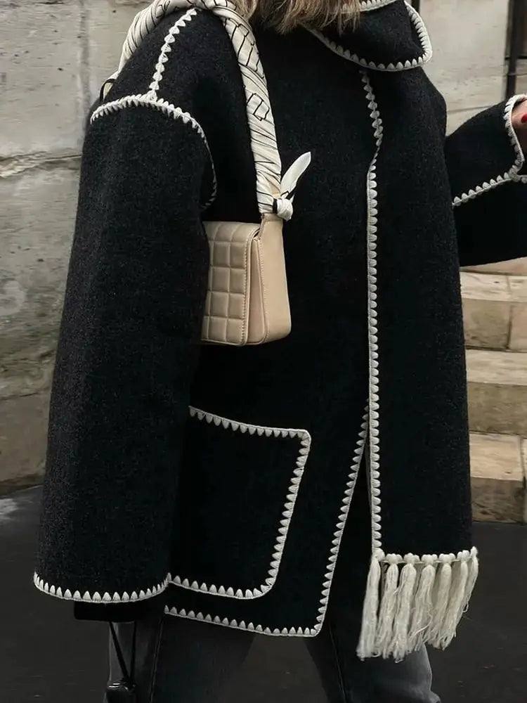 Elegante Damenjacke Schalkragen Stil - IdealeKleiden