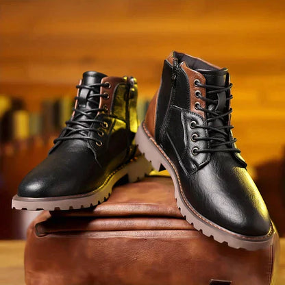 Lederstiefel Elegant Schnellzuziehen - IdealeKleiden