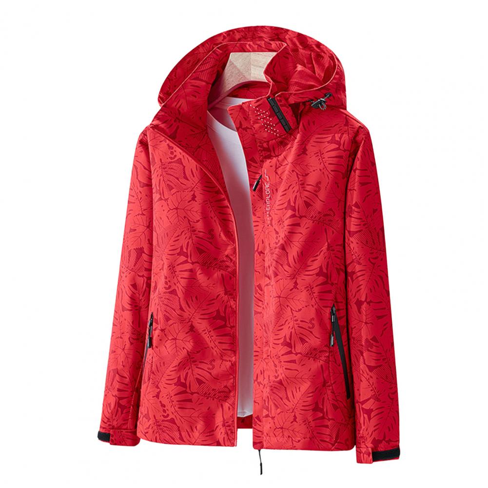 Veste imperméable légère pour femme à capuche imprimé floral