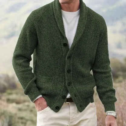 Gilet cardigan homme tricot moderne col châle