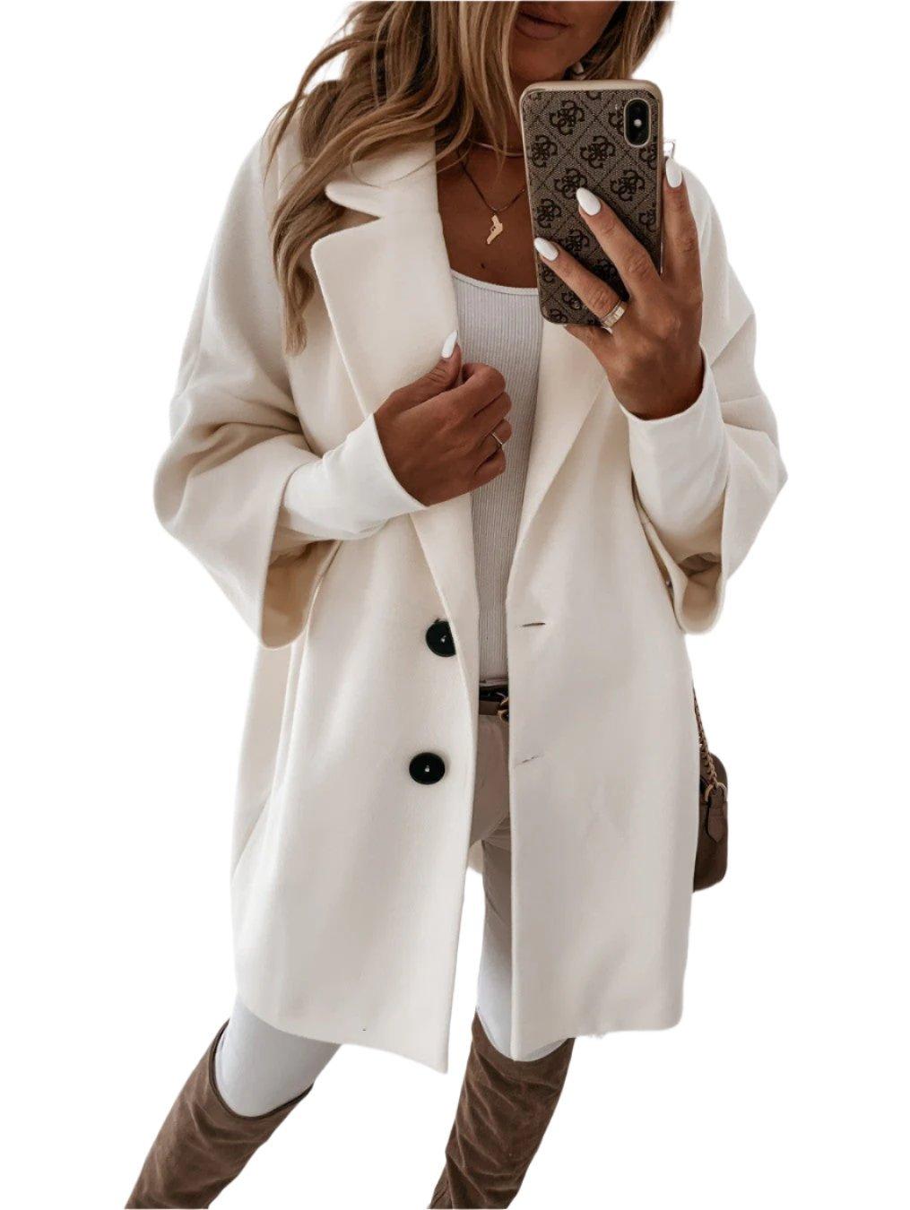 Damen Oversized Mantel Großzügig - IdealeKleiden