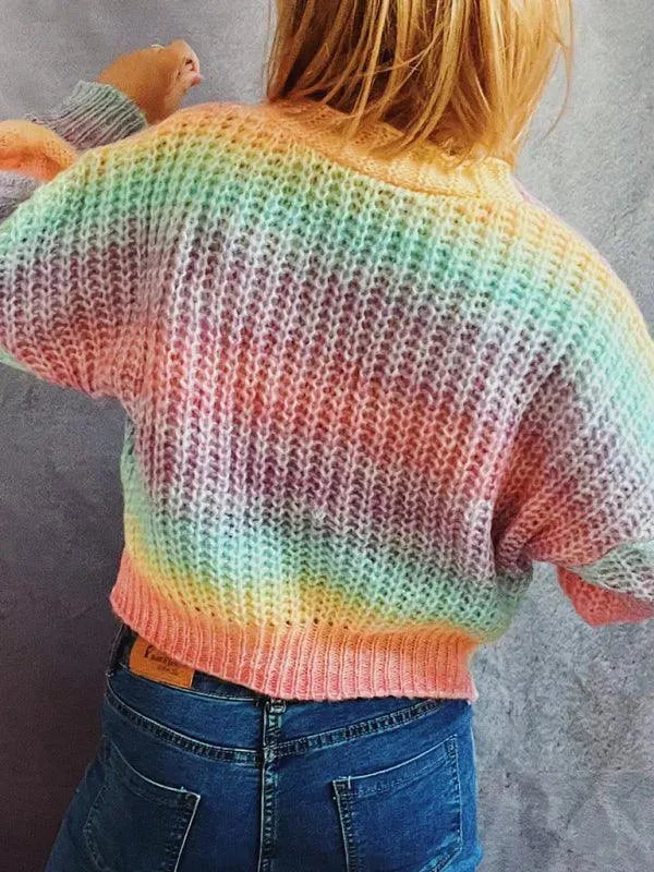 Pull-over tricoté à manches longues élégant pour femme