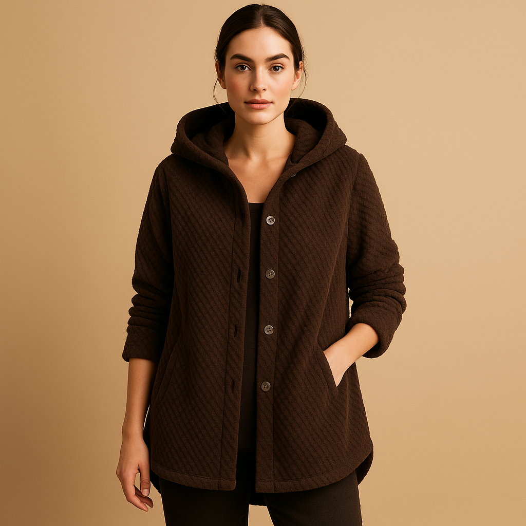 Veste teddy souple à capuche pour femme