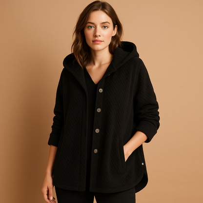 Veste teddy souple à capuche pour femme