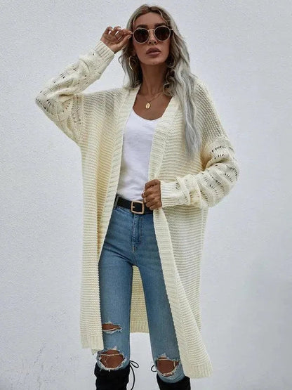 Gilet long en tricot doux pour femme